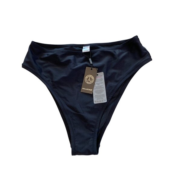 Relleciga Womens High-Waisted Bikini Bottom M Black, NWT - Picture 3 of 6